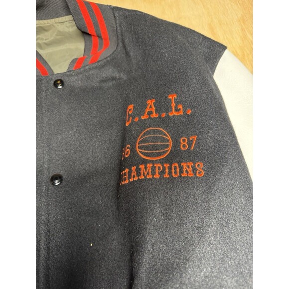 Vintage 80s Letterman’s varsity Jacket Ipswich Massachusetts 42 Leather‎ Wool - Picture 7 of 8